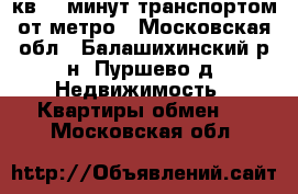 2 кв 15 минут транспортом от метро - Московская обл., Балашихинский р-н, Пуршево д. Недвижимость » Квартиры обмен   . Московская обл.